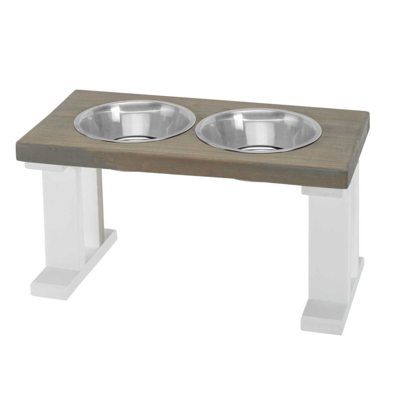Elevated Feeder, Medium (12"), White/Gray