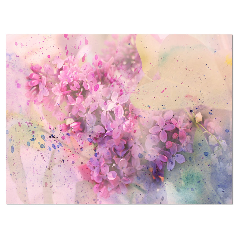 Impression sur toile tendue, fleurs de lilas floral, H 20 po x l 20 po x P 1 po
