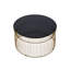 Table basse ronde de 30 po, finition dorée, style contemporain moderne avec verre trempé teinté et structure en métal ouverte pour les petits espaces-1081103614