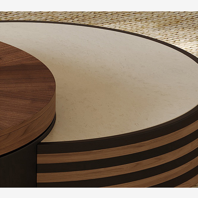 Table basse créative de style français, Beige / Black