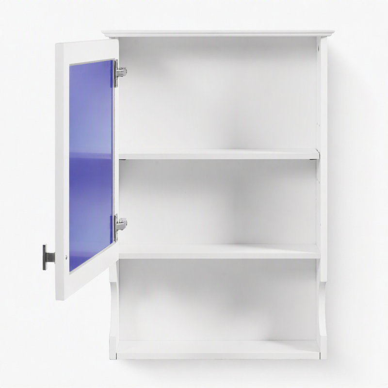 Armoire de rangement murale de salle de bain de 50 cm avec miroir et porte, White