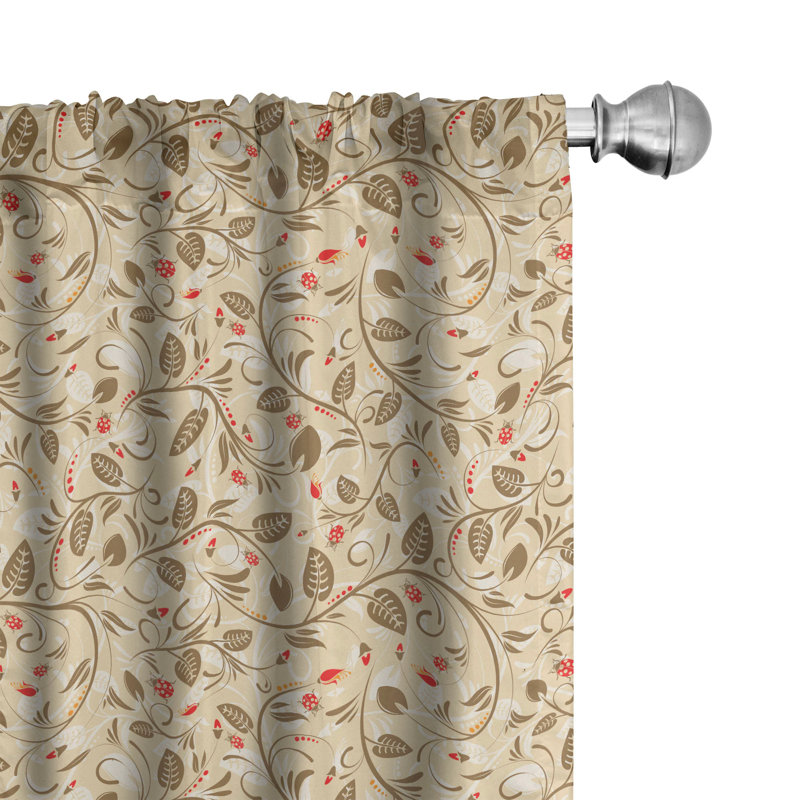 Panneau coulissant floral semi-diaphane avec passe-tringle, 28 po x 63 po