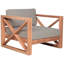 Chaise de patio en teck avec coussins Anguilla-86506435