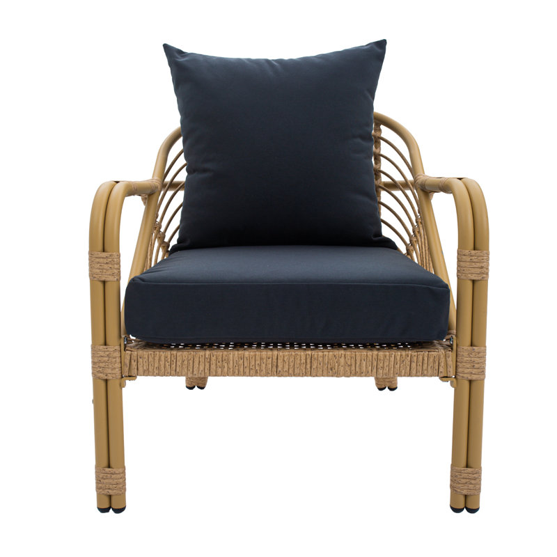 All Weather Polyethylene (PE) Rattan Conversation Sets With Coffee Table, Indoor/Outdoor Lounge Chairs With Cushions For Patio, Porch, Or Garden