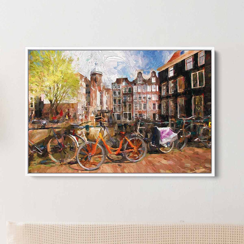 Ariyella multicolore Amsterdam sur toile, H 16 po x l 20 po, Toile tendue