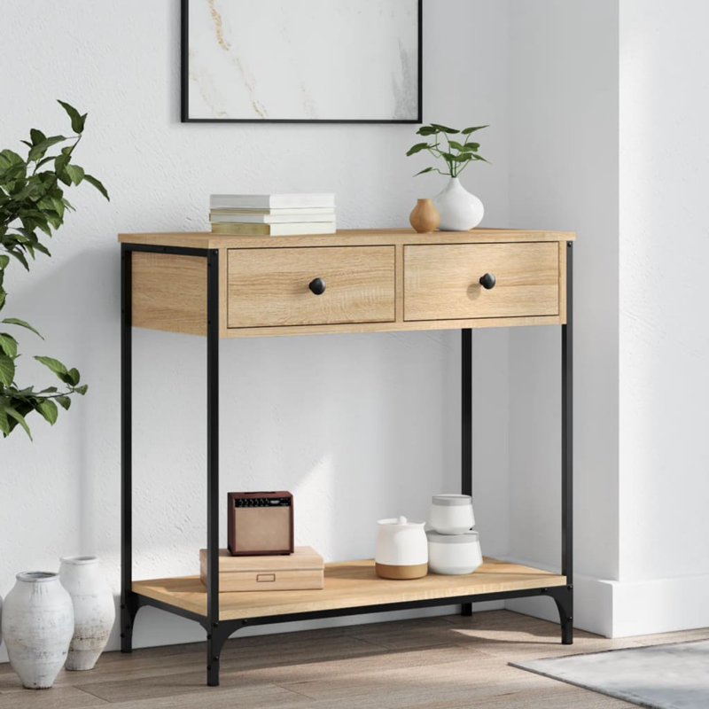 Console Table, Sonoma Oak, 75cm H x 75cm W x 34.5cm D