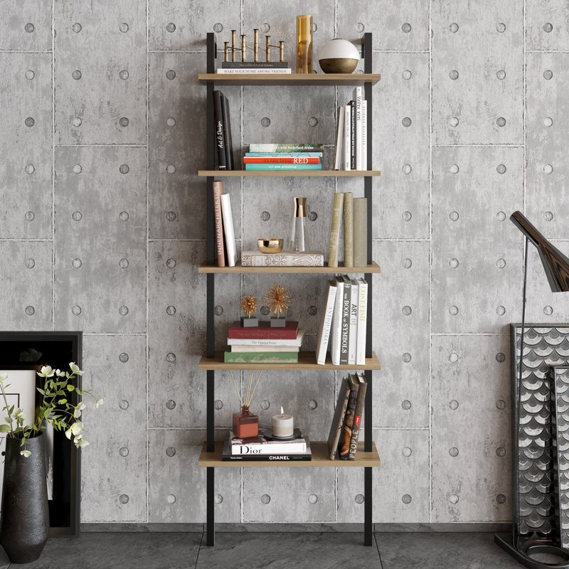Innes 174cm H 60cm W Bookcase, Black/Oak
