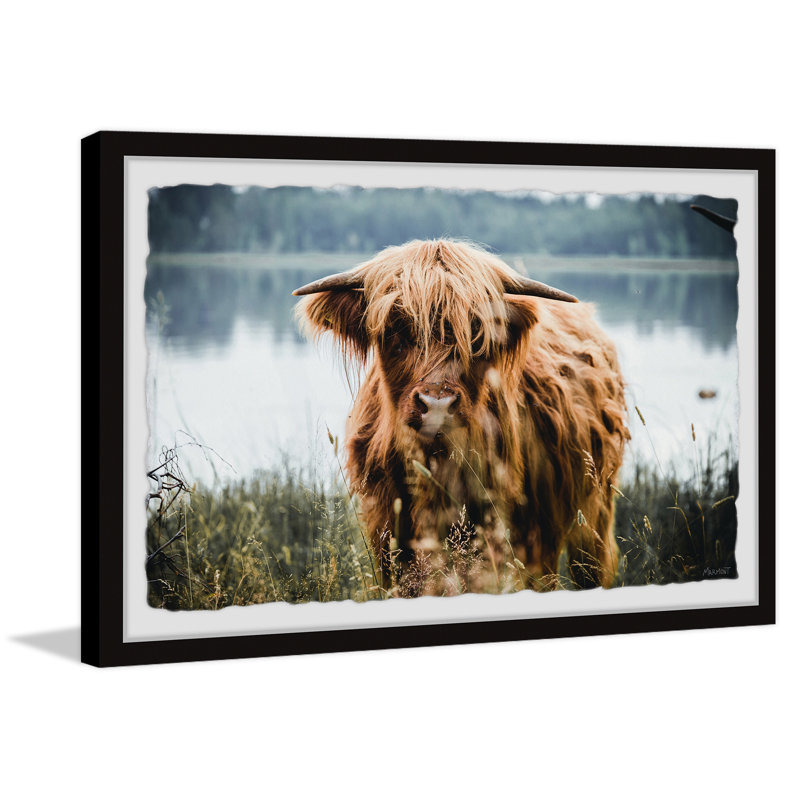 Lakeside Grass - Single Picture Frame Print, 61cm H x 91cm W x 3.81cm D
