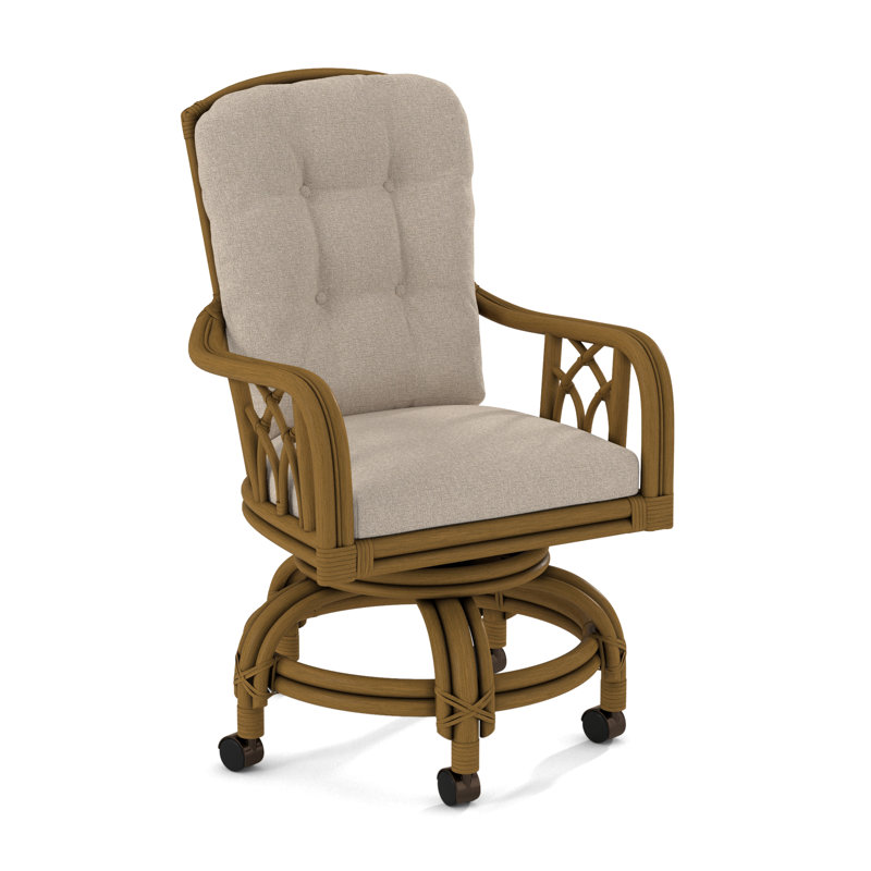 Edgewater Castered Arm Chair, Havana, Eggshell Crypton Performance; 0884-93