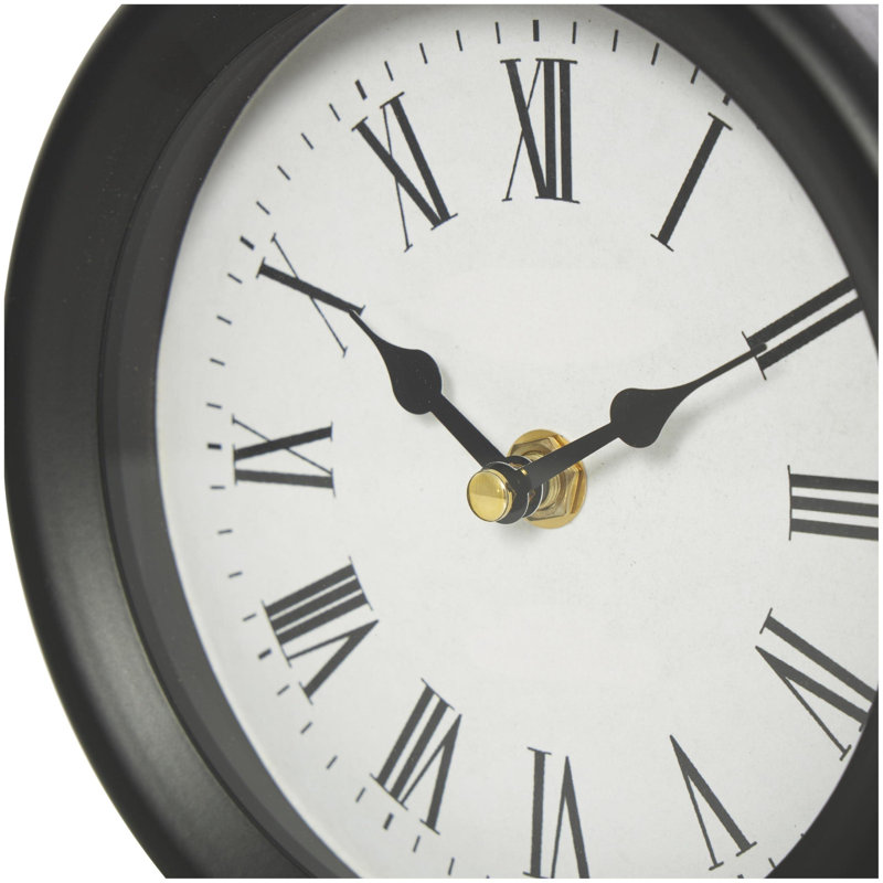 Metal Geometric Decorative Clock Mantel Clock With Open Square Frame, Tabletop Clock 9" X 4" X 9", Black