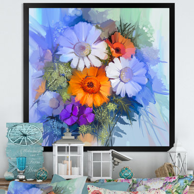 «Abstract Paintbrush Spring Flower Bouquet VII», reproduction d'art sur toile