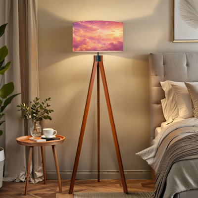  Lampe sur pied Tripod Vibrant Sunset Dreamy Pastel Clouds Golden Glow