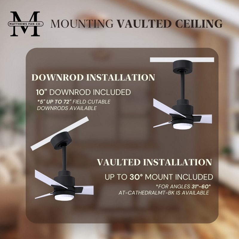Alessandra - Three Blade Transitional Ceiling Fan -LED, Matte Black, Matte Black, 56"