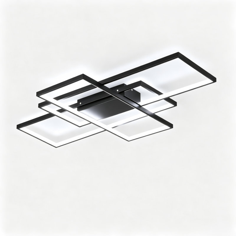 Arlyn 3-Light LED Flush Mount, Black, 8cm H x 153cm W x 81cm D