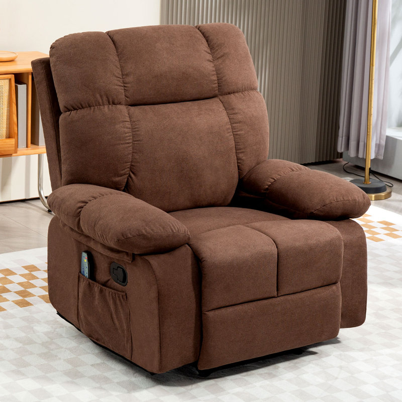 41.34"plush Glider Recliner Chair With Smooth Rocking Motion - Overstuffed Upholstered Fabric Living Room Recliner With Side Pocket | Comfortable & Stylish (set Of 2)