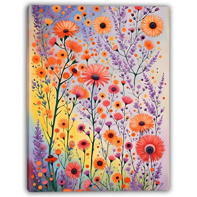 Golden Wildflower Symphony – Vibrant Floral Canvas Art