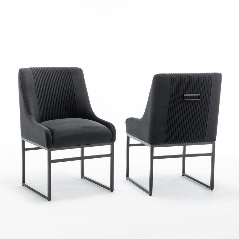 Chaise d'appoint en velours Zanthia Seymore, Noir