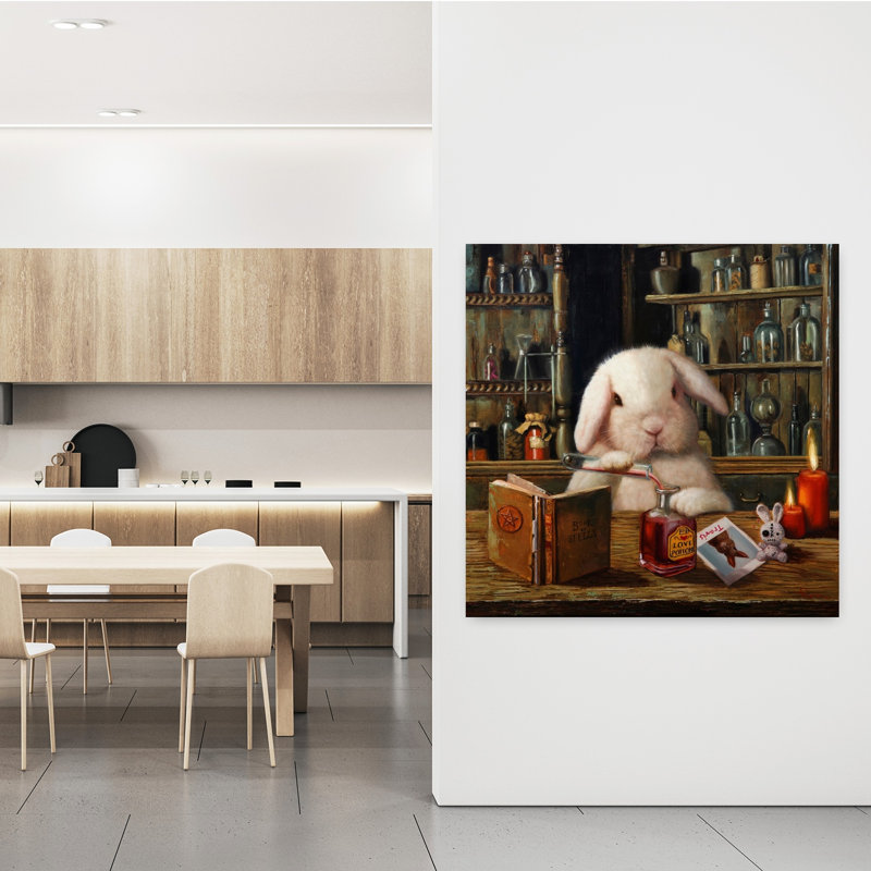 Love Potion n ° 9, art contemporain urbain de lapin, 48" H x 48" W