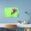 Grasshopper On Purple Bloom Delicate Peaceful Vibrant Grasshopper Flower Nature Wall Art Print 1 Piece Wrapped Canvas Wall Art-219666553