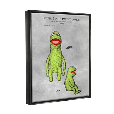 «Vintage Frog Puppet Diagram» par Karl Hronek - impression sur bois