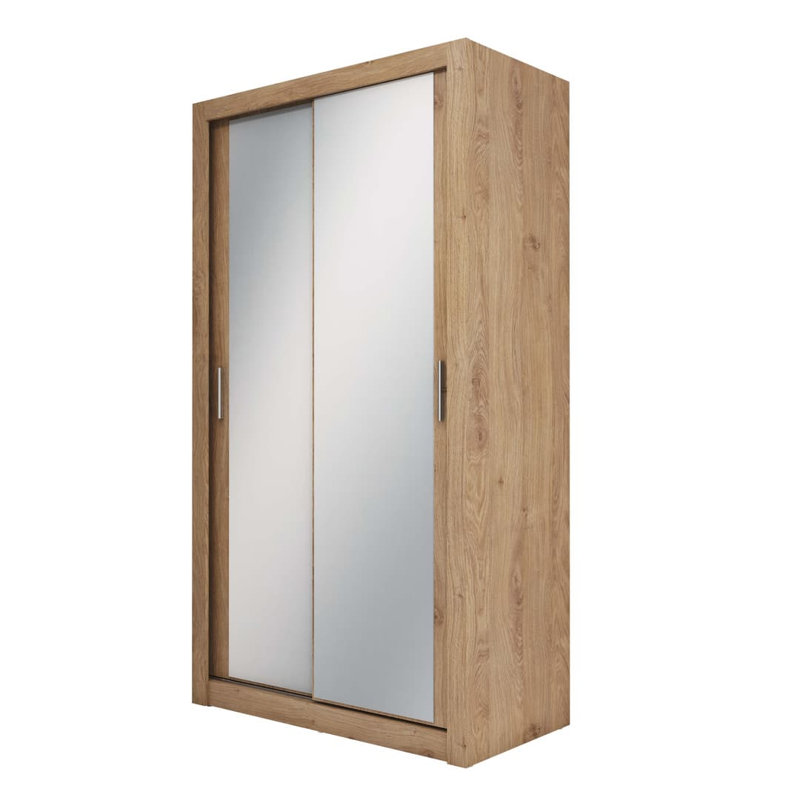 Alahna 2 Door Manufactured Wood Wardrobe, Rustic Oak