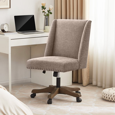 Upholstered Swivel Task Chair with Nailhead Trim