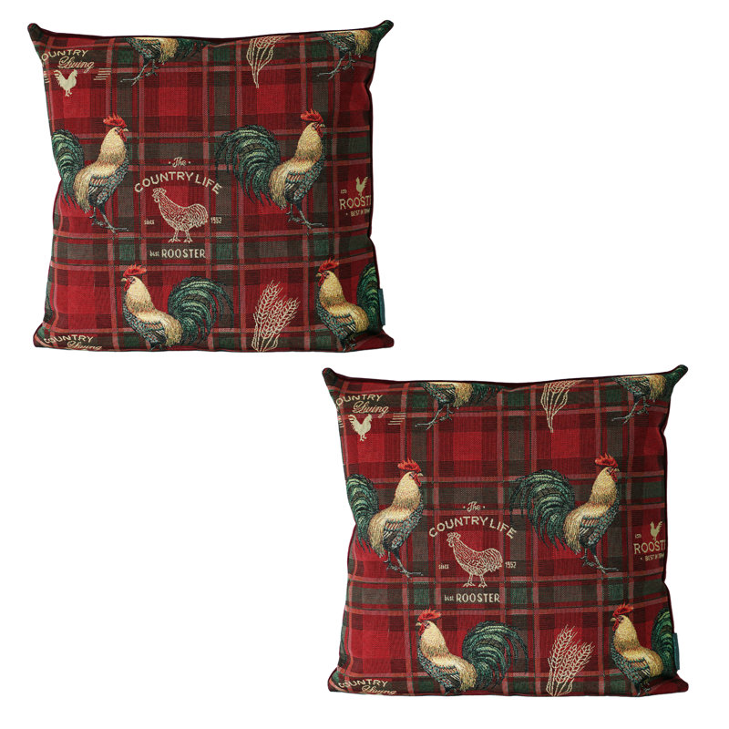Cushion Covers Gobelin CockSquare Red Wine Color, 56x56cm