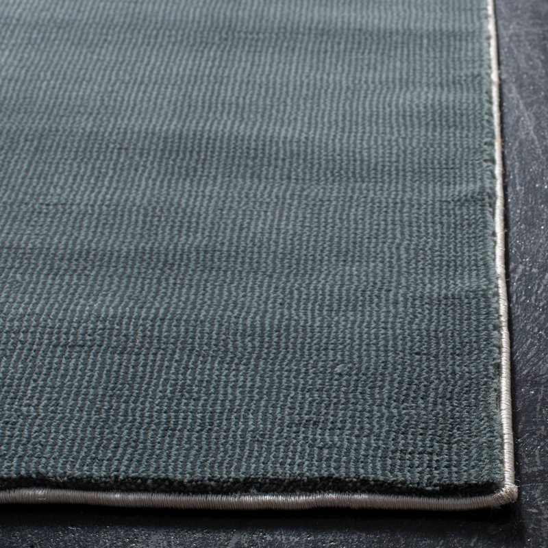 Aslin Striped Blue/Gray Area Rug, Round 6'7"