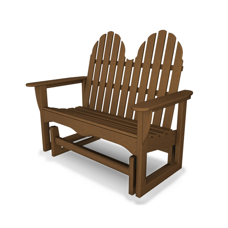 POLYWOOD Classic Adirondack 48" Glider, Dark Teak