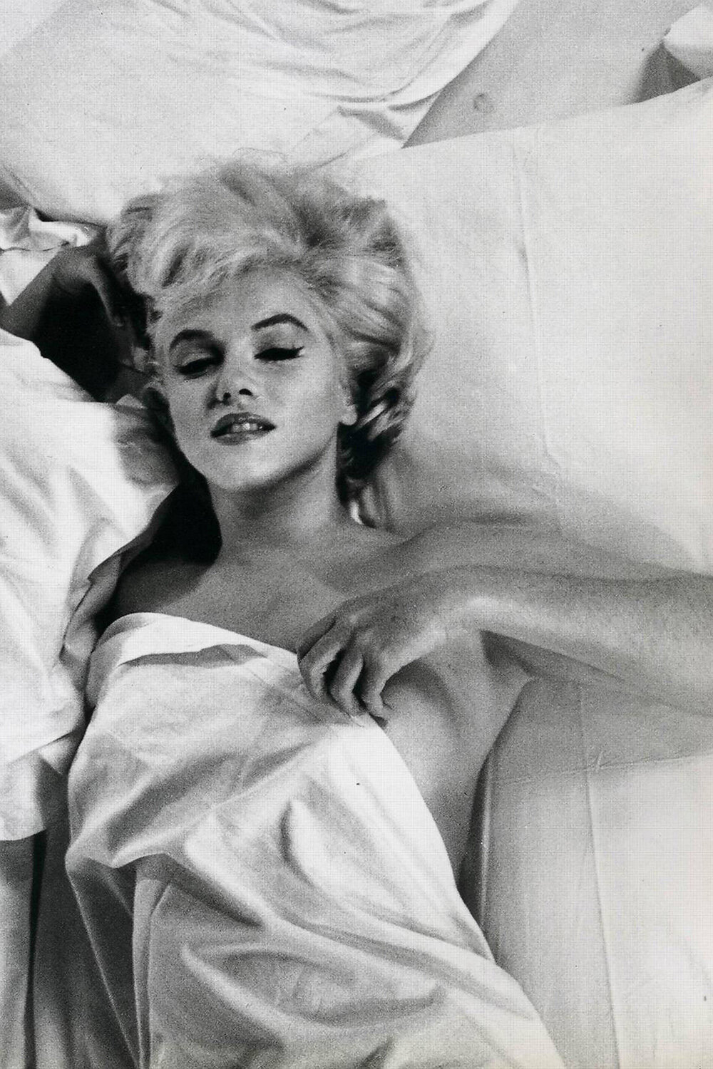 Marilyn Monroe in White Dress, Black and White Vintage Wall Art