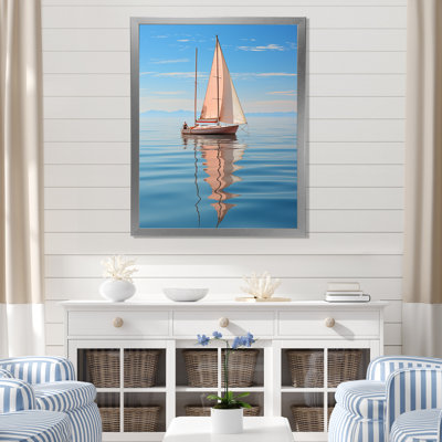 Coastal Calm Minimalisme, photo de voilier sur toile
