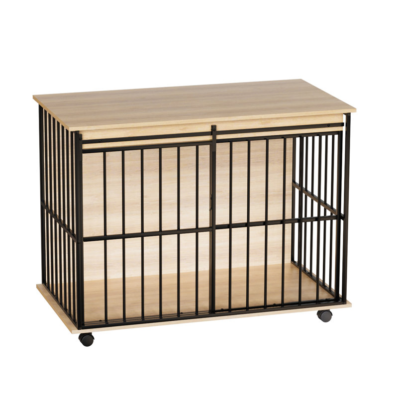 Mobilier de cage pour chien avec plateau - et confort pour les grandes races, fabrication en métal, utilisation polyvalente dans les espaces de vie, porte à accès rapide, conception modulaire et confortable, bords moyens à lisses arrondis,