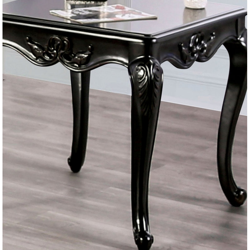 Table de bout carrée avec pieds incurvés