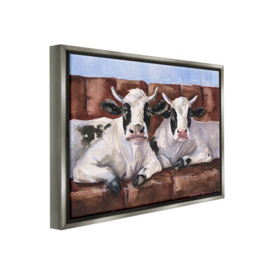 " Cows On Farmhouse Couch Floater Frame " by GeorgeDyachenkoArt