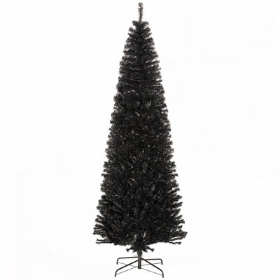 8ft Pencil Black Christmas Tree