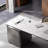 White + DarkGray Rectangular Sintered Stone + Manufactured Wood + Stainless Steel with 3 drawers desk-109242719