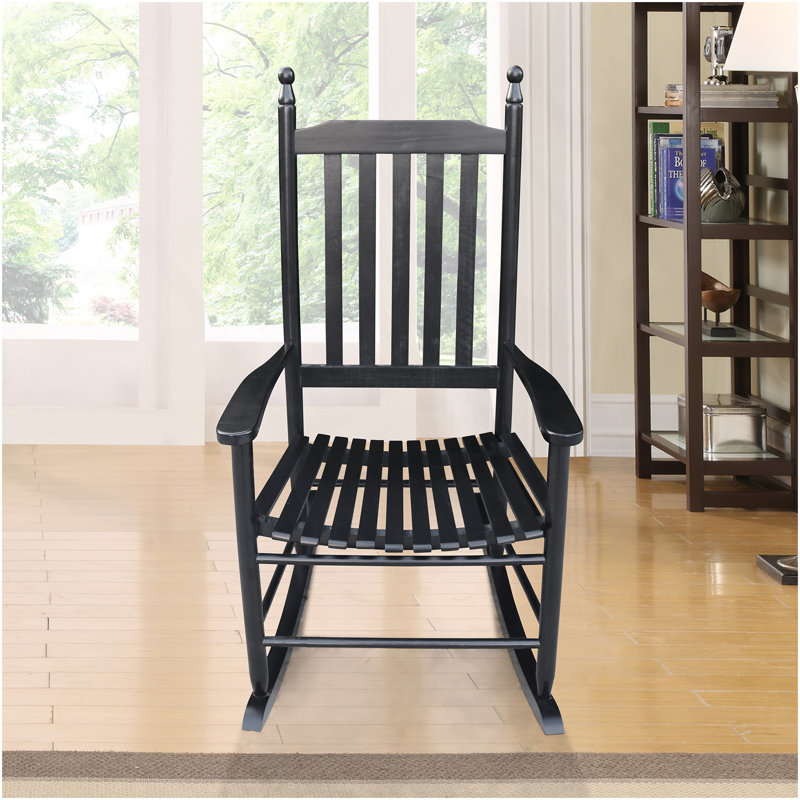 Chaise berçante en bois NOIR, sans passe-partout