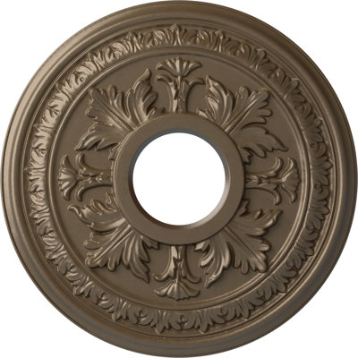 Médaillon de plafond Endurathane Baltimore, DE 15 3/8 po x P 4 1/4 po x P 1 1/2 po (convient aux auvents jusqu'à 5 1/2 po), fini argent chaud peint à la main