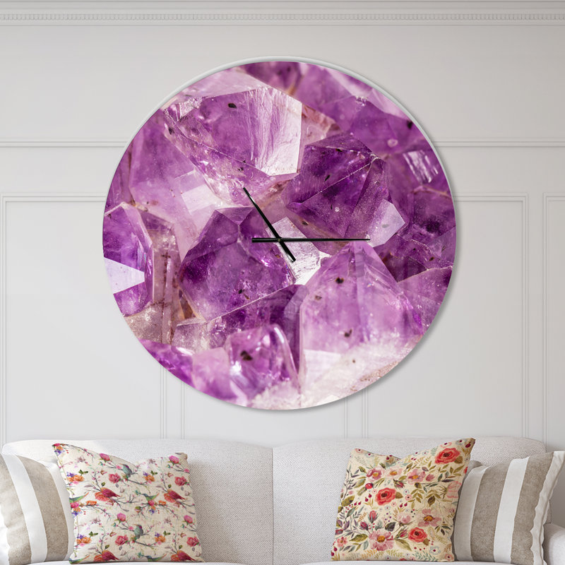 Horloge murale mauve améthyste mauve, Surdimensionné