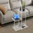 Clear Side Table With Open Storage Shelf(Square)