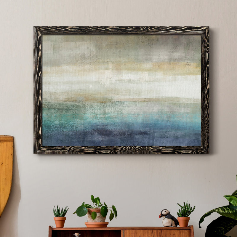 Mountain Lake - Reproduction d'art sur toile encadrée, H 37,5 po x l 27,5 po x P 1,5 po, Noir
