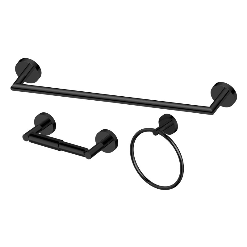 3 - Piece Bathroom Hardware Set, Matte Black