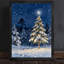 Reproduction d'art encadré noir, arbre de Noël enneigé, forêt enneigée, art festif-1167502424