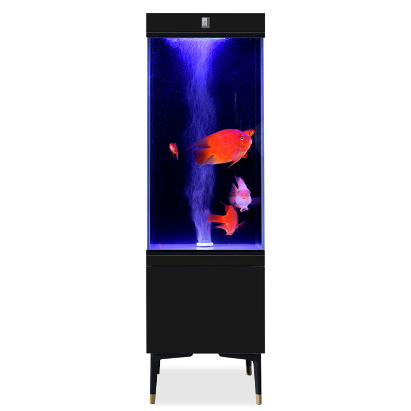Aquarium en bois manufacturé 28 à 39 gallons pour ornement avec prises de courant, Noir