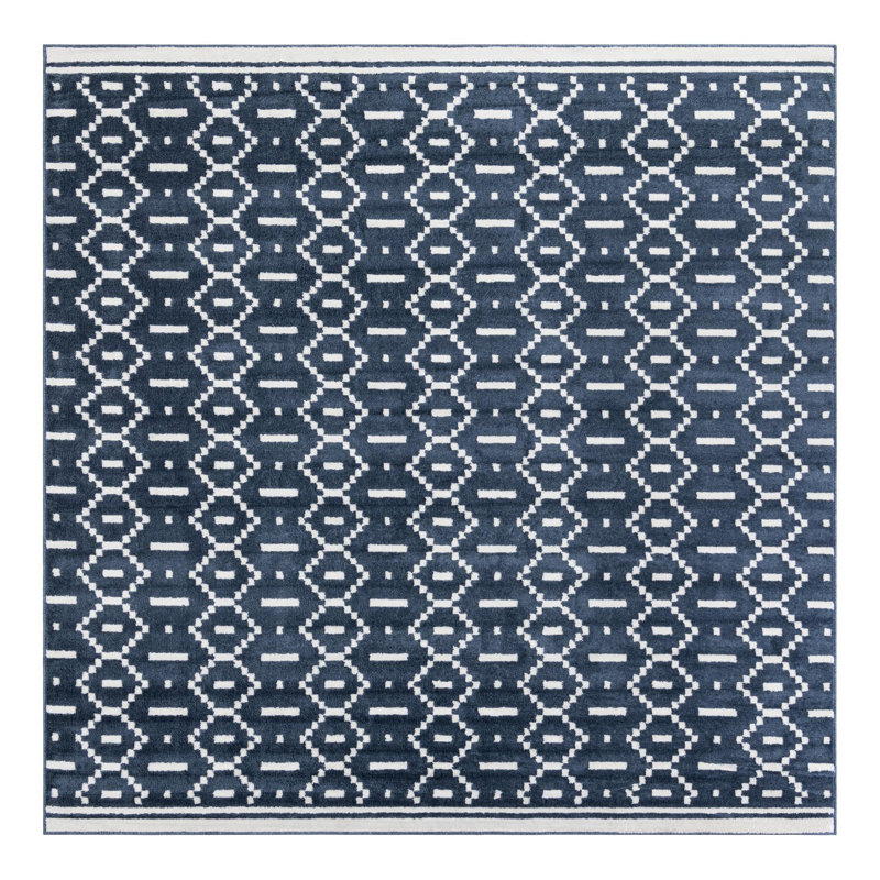 Latitude Run® Begna Nikolis Rug Blue, Square 10'