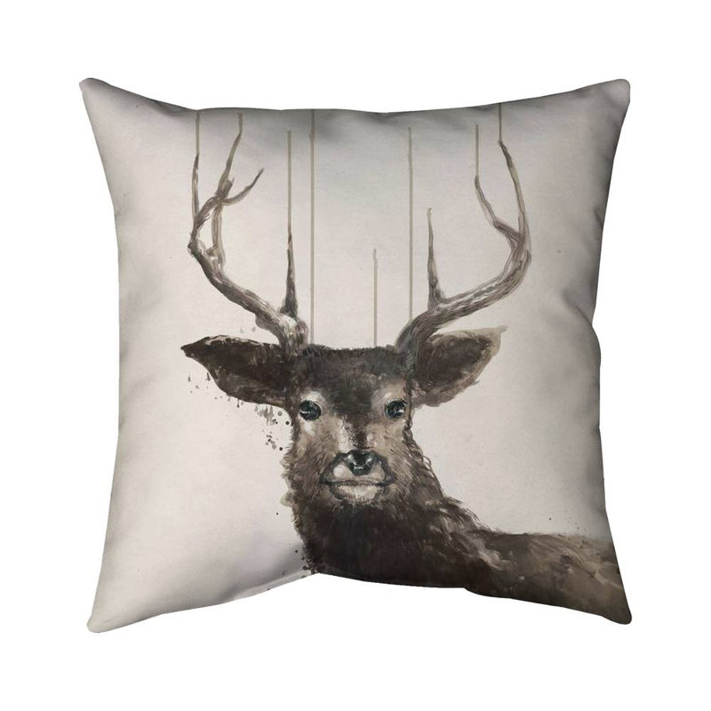 Abstract deer - 18"x18" Throw pillow cover - Poly twill - Print on demand