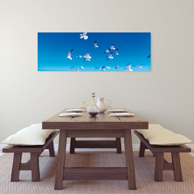 Birds In Flight Flagler Beach Fl Usa Peaceful Serene Contemporary Seagull Bird Fly Wall Art