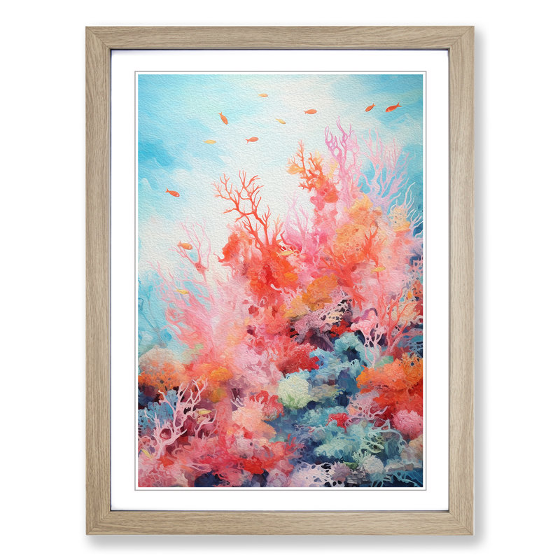 Single Picture Frame Print on Wood, 64cm H x 46cm W, Oak Framed