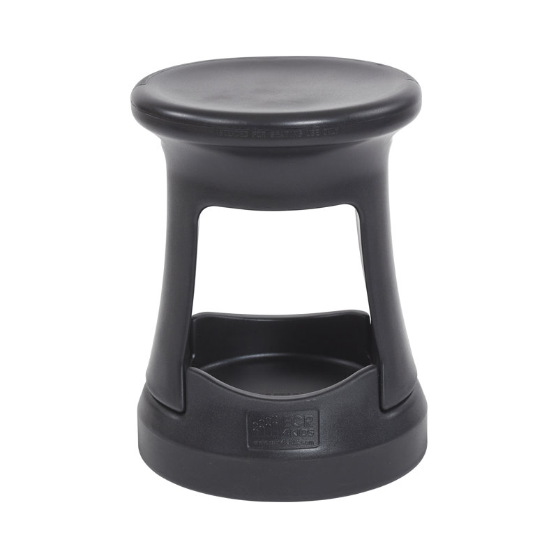 Tabouret de rangement actif ECR4Kids, siège 18 po, mobilier pour enfants, Noir
