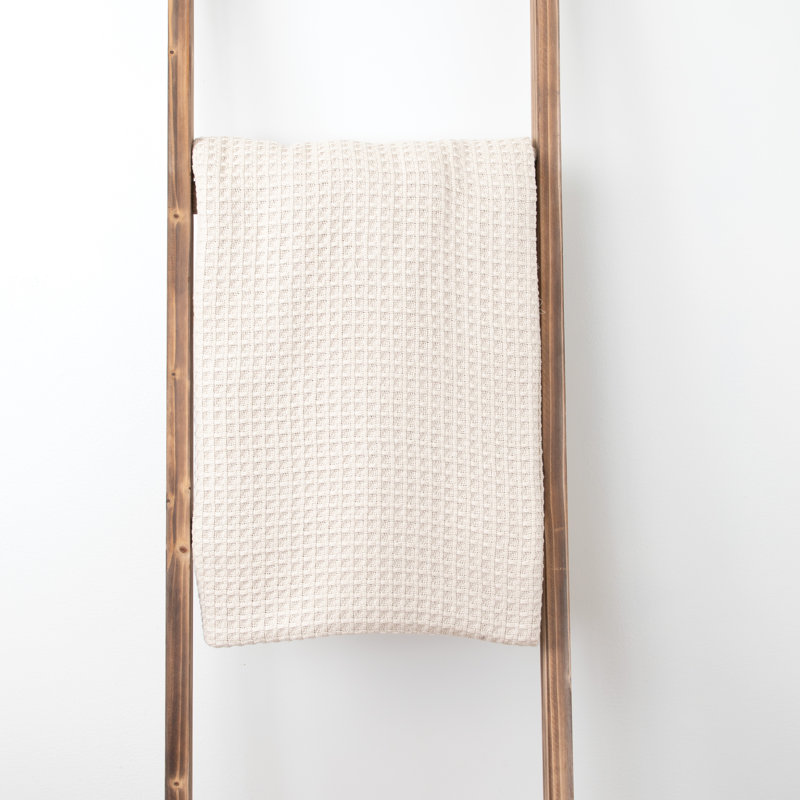 Couverture en coton Waffle Weave, Beige, Simple